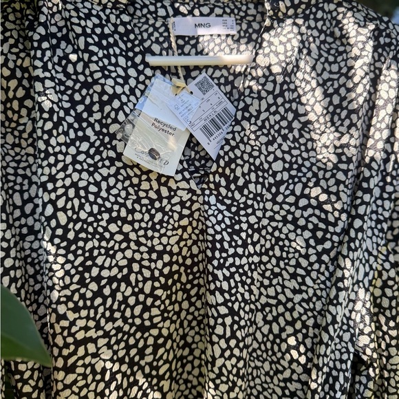 MANGO Elegant Animal Print Long Sleeved Maxi Dress Size 4 - Picture 4 of 15